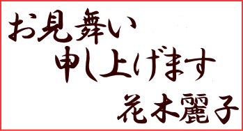 お見舞い申し上げます　花木麗子