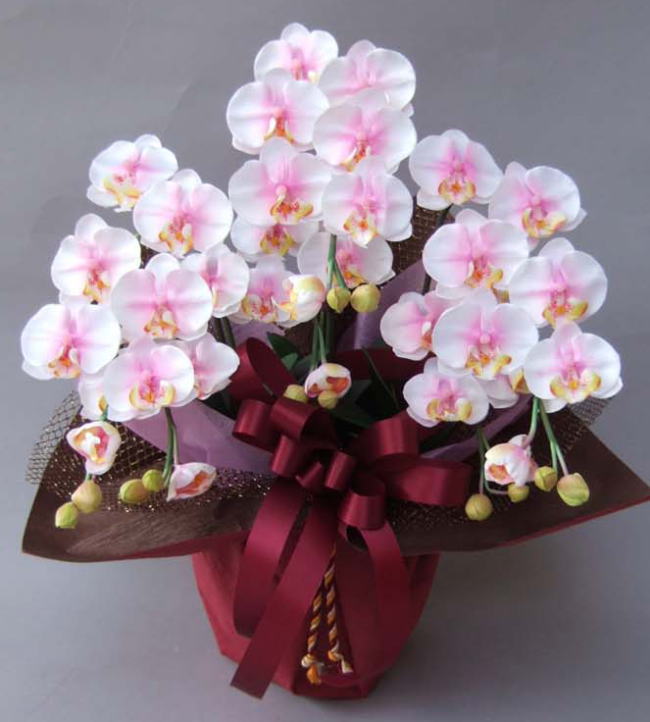 造花ミニ胡蝶蘭 淡いピンク