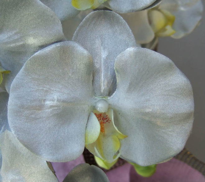 銀色に塗装した花弁のイメージ画像